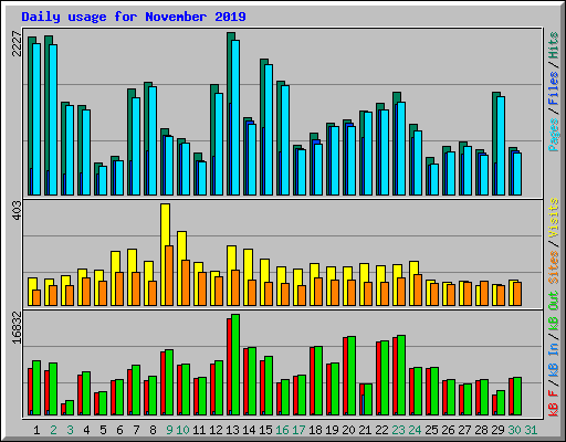 Daily usage for November 2019