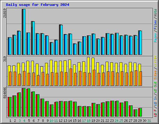 Daily usage for February 2024