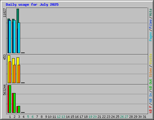 Daily usage for July 2025