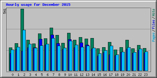 Hourly usage for December 2015