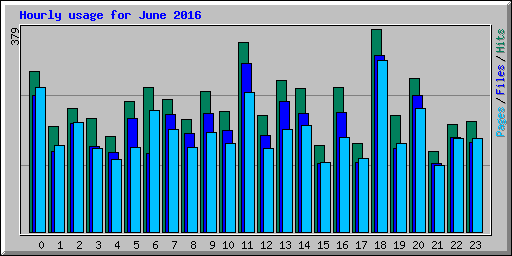 Hourly usage for June 2016