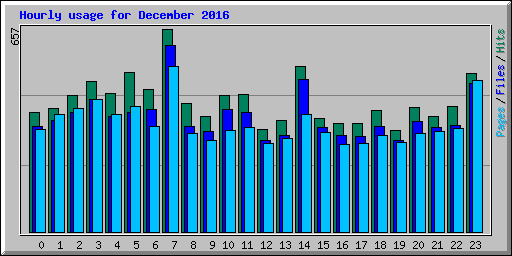 Hourly usage for December 2016
