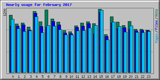 Hourly usage for February 2017
