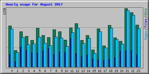 Hourly usage for August 2017