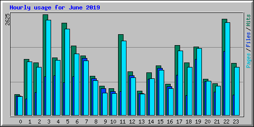 Hourly usage for June 2019