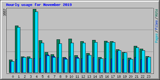 Hourly usage for November 2019