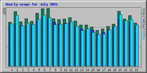 Hourly usage for July 2021