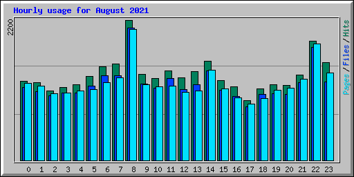 Hourly usage for August 2021