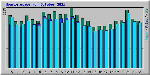 Hourly usage for October 2021
