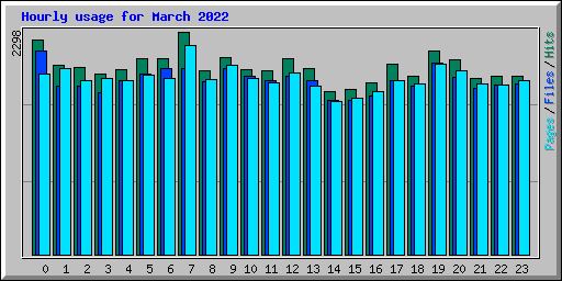 Hourly usage for March 2022