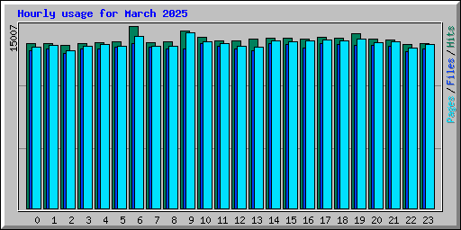 Hourly usage for March 2025
